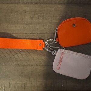 Lululemon Orange and Pink Pouch Set